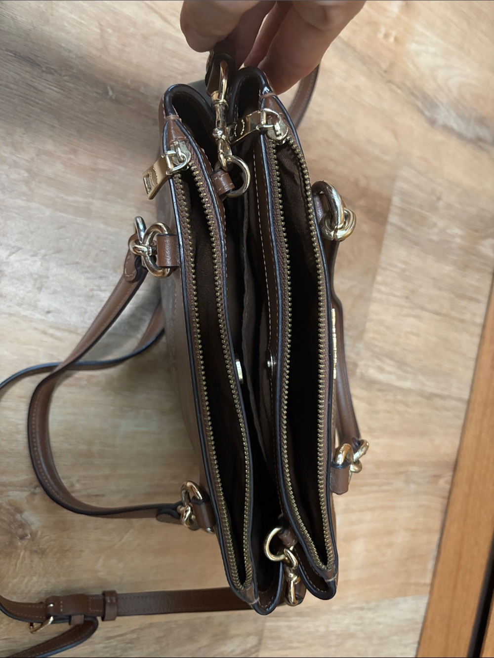 Coach Brown/Black Signature Brooke Caryall Satchel Crossbody Purse - Picture 6 of 7